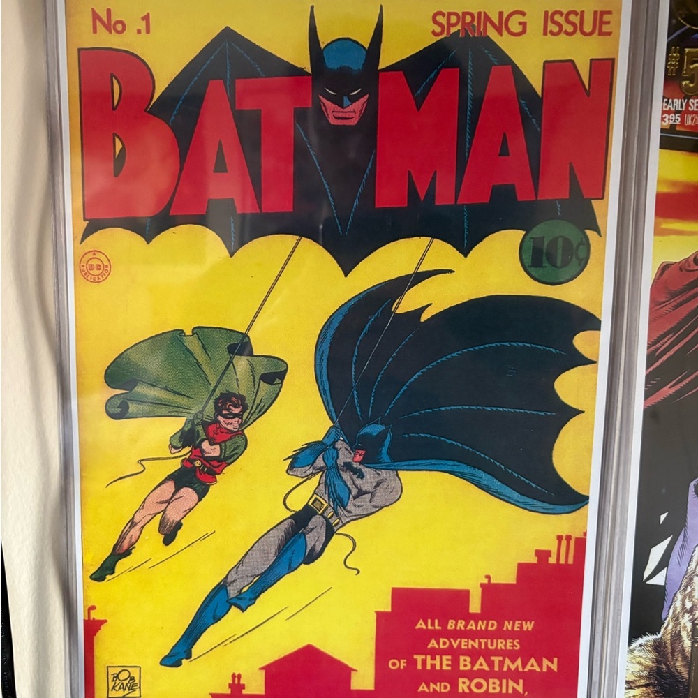 Batman Comic Cover Poster - Classic Yellow & Red 17.5”x11.5”